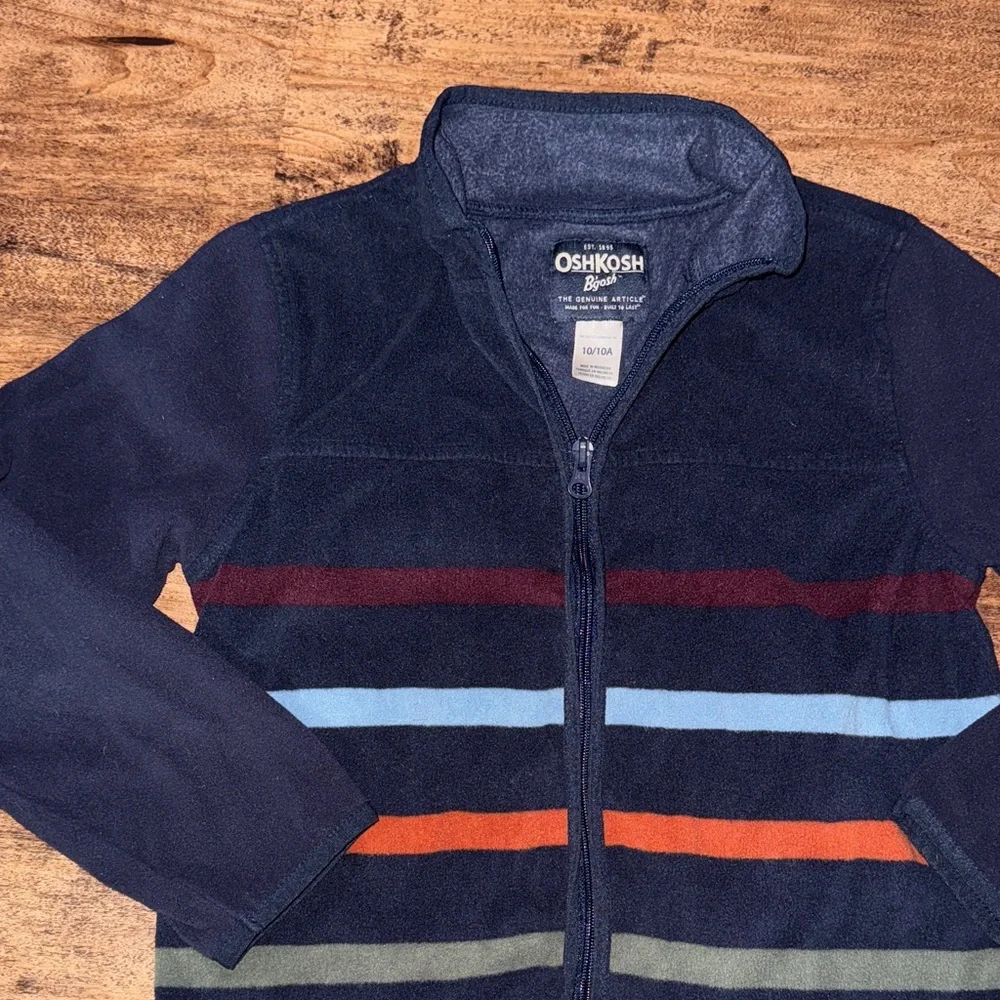 OshKosh B'gosh Navy Zip-Up Fleece - Picture 3 of 3
